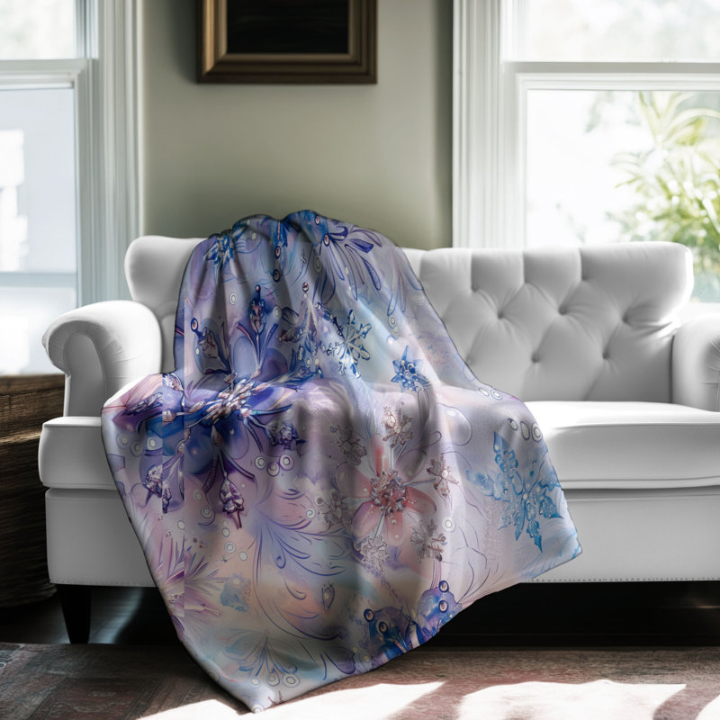 Icy Elegance - Couverture sherpa de qualité supérieure 1 pièce, Grand lit
