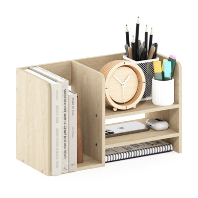 Aaban Home Office Wood Desktop Book and File Organiser with Storage
