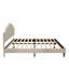 Cadre de lit grand format Cadre de lit plateforme tapissier avec tête de lit ajustable, tissu de lin rembourré, structure de lit plateforme simple et moderne sans dispositif de sommier, beige-2113630509