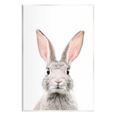 Stupell Industries, portrait de lapin sur plaque, art mural par Sissi et Seb