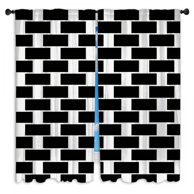 Rideaux obscurcissant et obscurcissant noir et blanc - 2 panneaux, 80in x 61in - 2 panels, Room Darkening