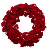 Handmade Hand Felted Wool Wreath - Cream Amaryllis Flowers - 14"