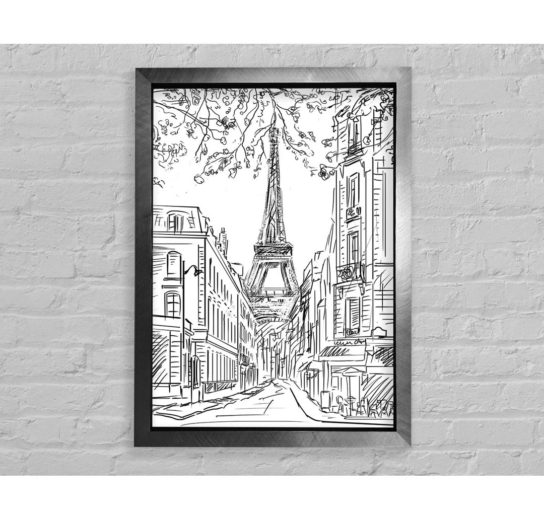 Gerahmtes Leinwandbild Eiffel Tower Streets 1 Framed Print