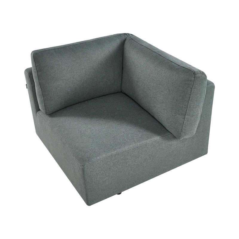 Blerata 1 Seater Seating Component, Left Hand Facing, Green Fabric