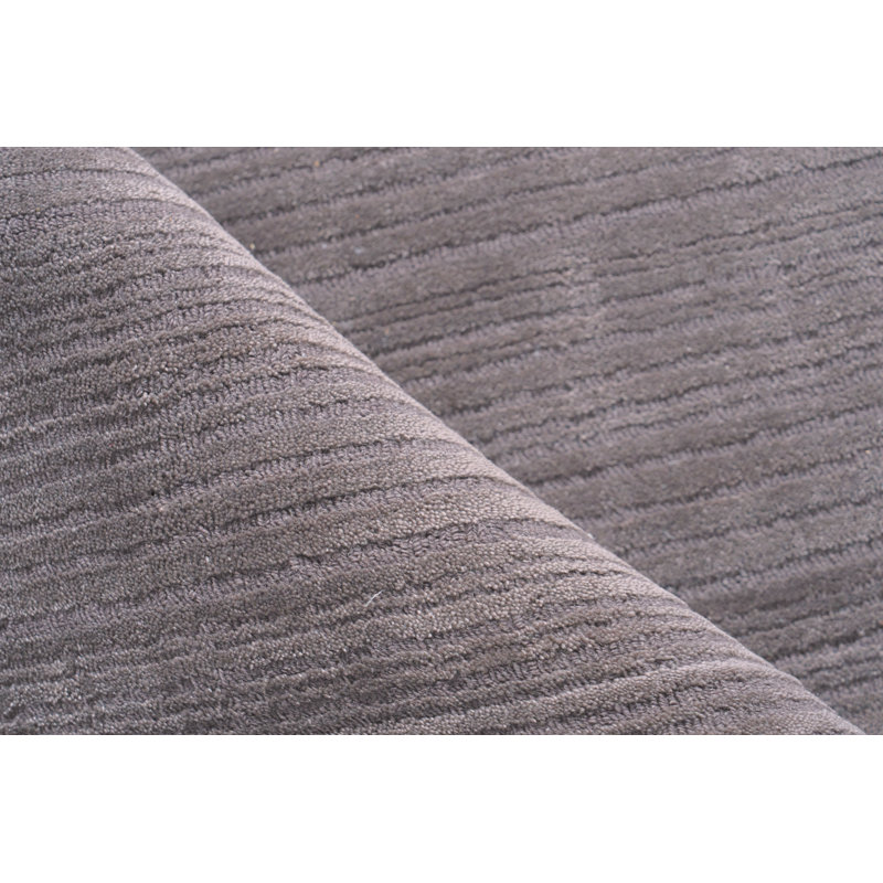 Cavallo Modern handloomed Nylon/Wool Silver Area Rug, Dark Gray, Rectangle 2' x 3'