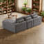 Canapé modulaire incurvé de 99 po en chenille gris avec méridienne, sans assemblage-793243033