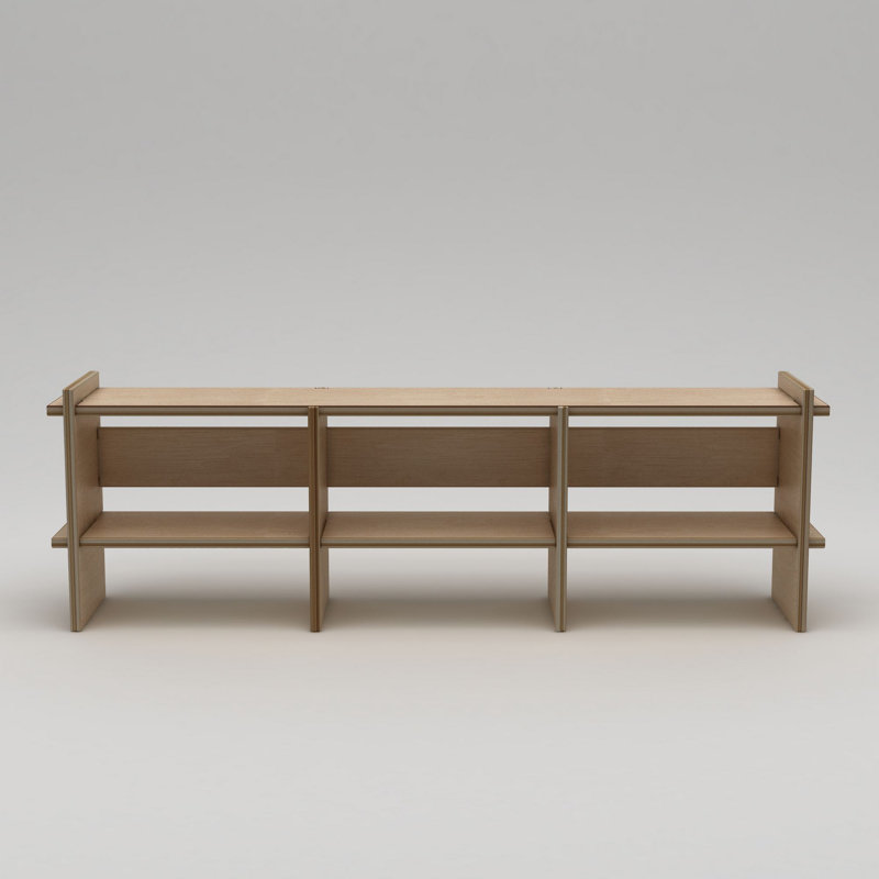 Modern TV Stand, Solid Birch Plywood, 86.6 x 27.6 x 15.0 inches | 100% Birch Plywood, Thickness: 0.7 inches | Natural Wood Finish, Scandinavian Design, Supports Up to 264 lbs, Stylish & Functional for Any Living Room