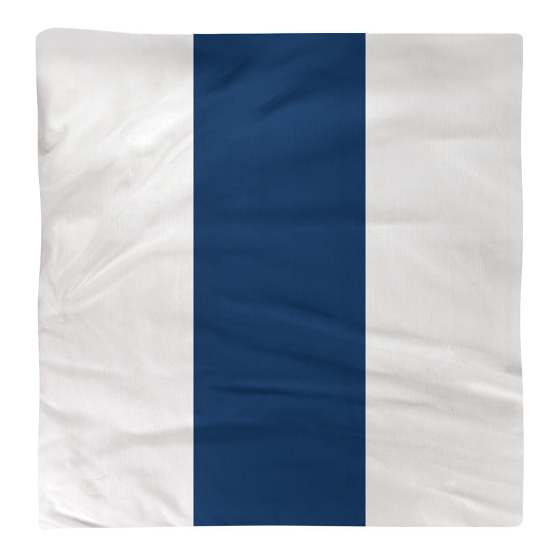 Utah Striped Square Napkin, 10" W x 10" L, White/Navy/White, Polyester