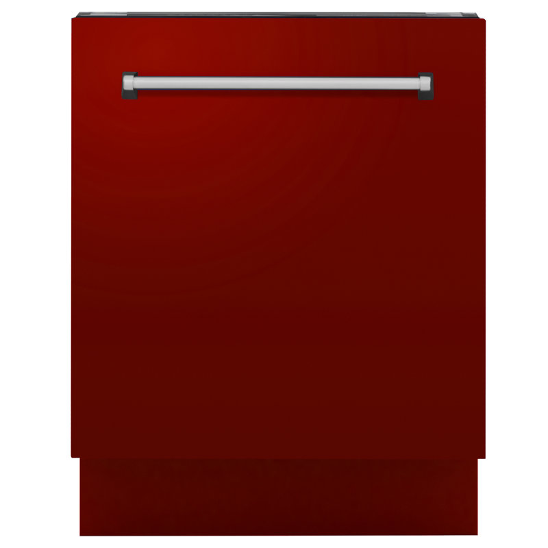 ZLINE 24 in. Tallac Series 3rd Rack Tall Tub Dishwasher, 51dBa, Red Gloss