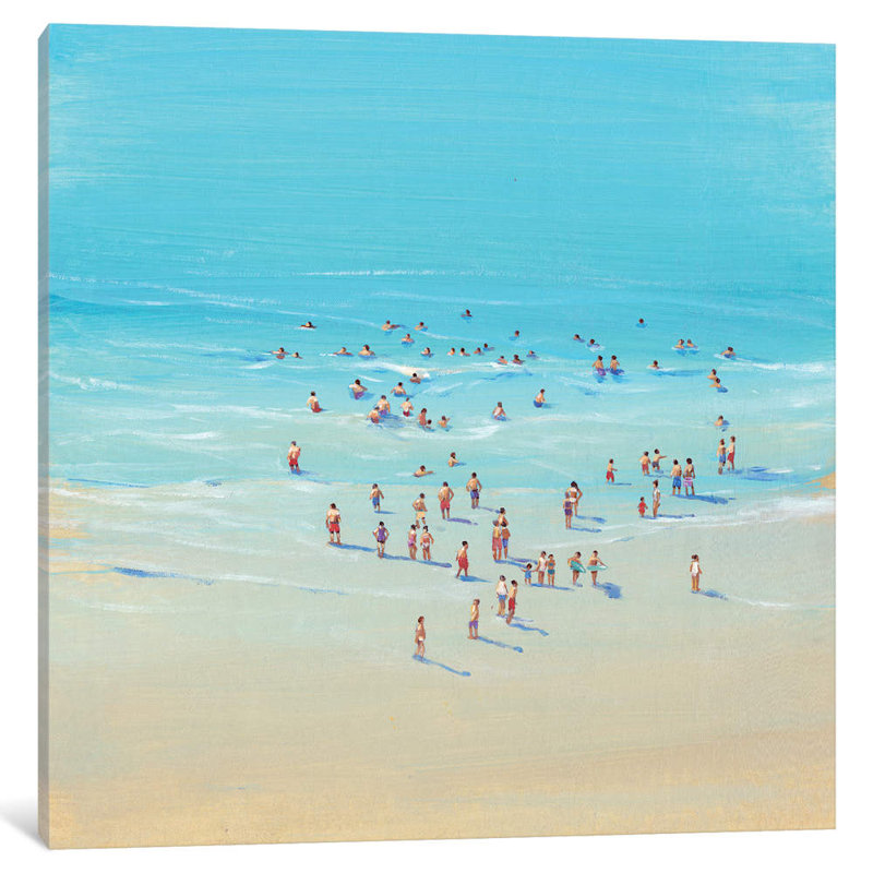 « beach day ii » par grégory o pi-impression du cadre photo, H 37 po x l 37 po x P 1,5 po, Toile tendue