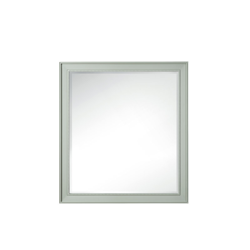 Bristol Flat Solid Wood Beveled Wall Mirror, 40" H x 44" W, Sage Green