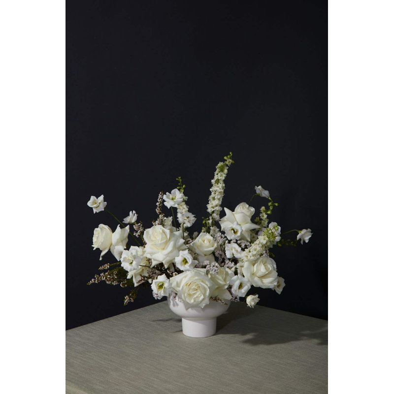 Vase de table en céramique Abie, H 6,5 po x l 8 po x P 8 po