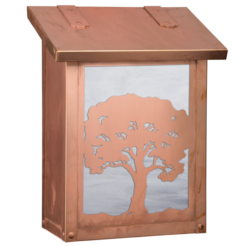 Boîte aux lettres murale verical chêne tree, Blanc vaporeux, Vieux sou