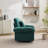  360° Swivel Chenille Accent Chair Upholstered Single Sofa With Throw Pillow-1249685646