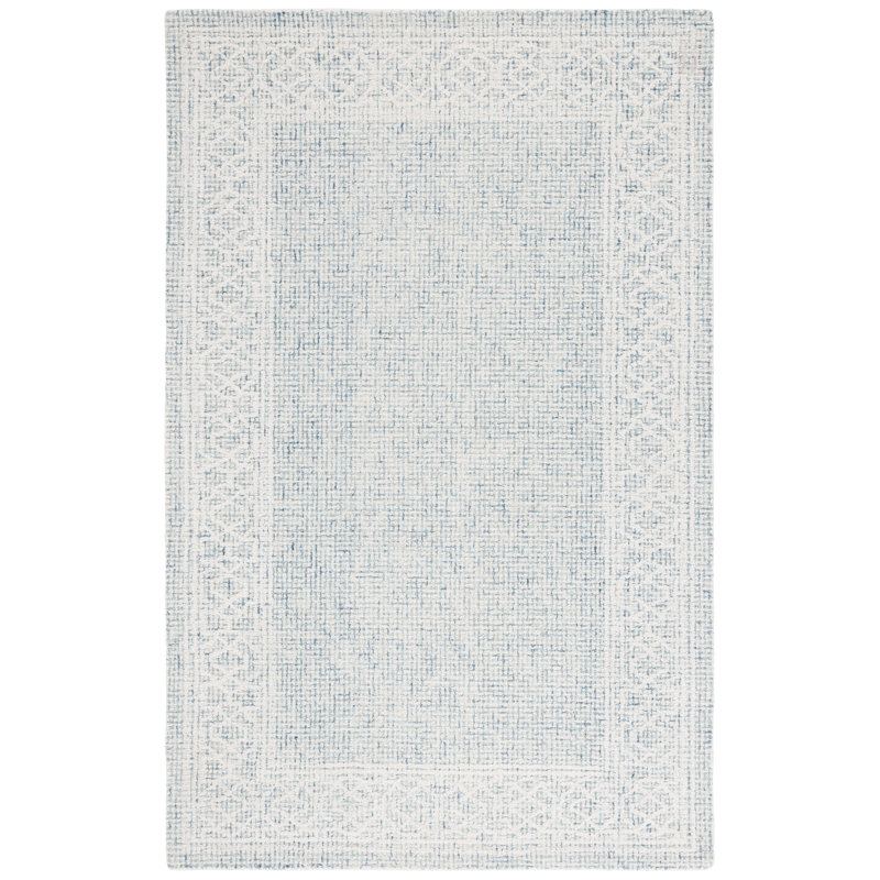 Ebony 277 Hand Tufted Indian Wool Pile Geometric Rug, Rectangle 6' x 9'