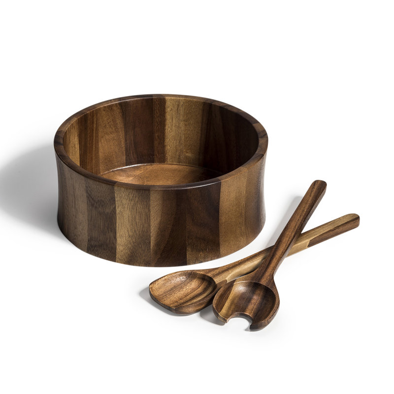 World Menagerie Kalmar Wood Salad Bowl, 4" H x 10" W x 10" D