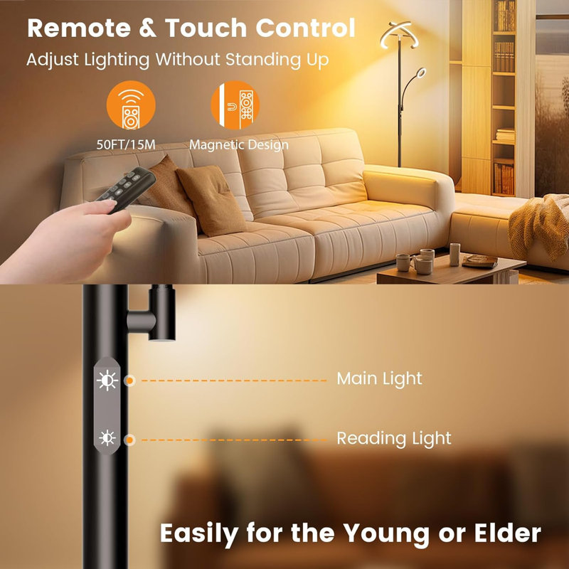 Lampe sur pied moderne avec lampe de lecture