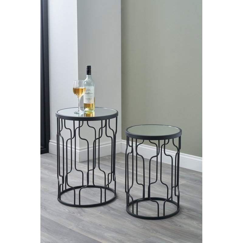 Mel Glass Top Frame Nesting Tables