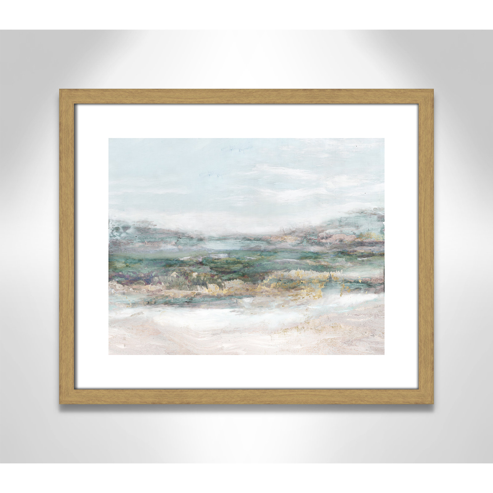 White, Natural Wood Grain Framed Paper, 16" H x 19" W x 0.75" D