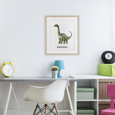Meet The Brontosaurus Framed Print Under Glass, design by Christine Simpson Art