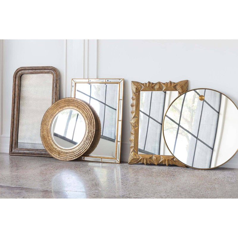 Metal Wall Mirror, Brass