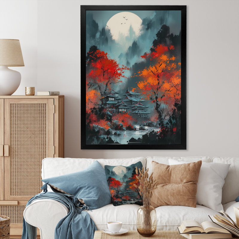 Lune de Nastazja et érable japonais IV, Cadre photo noir, H 20 po x l 12 po x P 1 po