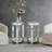 Amla 22'' Tall Mirrored Round Frame End Table with Storage