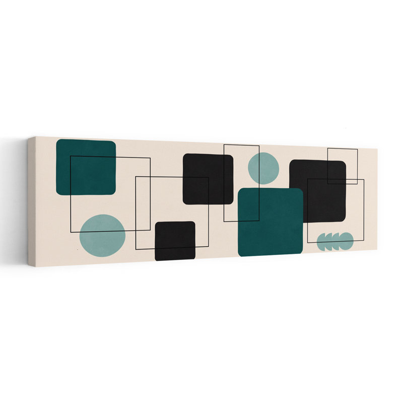 Art mural contemporain élégant et discret avec harmonie géométrique discrète, H 12 po x l 36 po