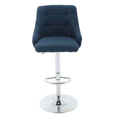 Annasha Swivel Upholstered Adjustable Height Counter Stool with Metal Frame