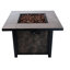 Foyer de table au gaz en oxyde de magnésium, grain de bois, 50000, accrédité, avec pierre de lave et couche imperméable, revêtement texturé