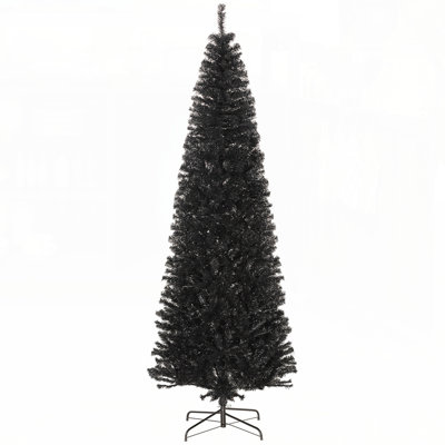 8ft Slim Unlit Artificial Christmas Tree with Realistic Branches, 1168 Tips, Perfect for Compact Spaces and Easy Setup