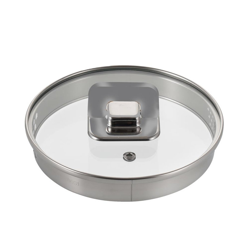NutriChef Glass Lid, 7.05" W, Grey