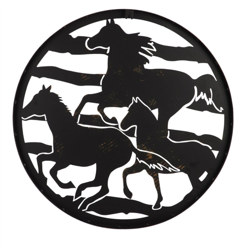Décoration murale d'extérieur en métal Lasercut Horses