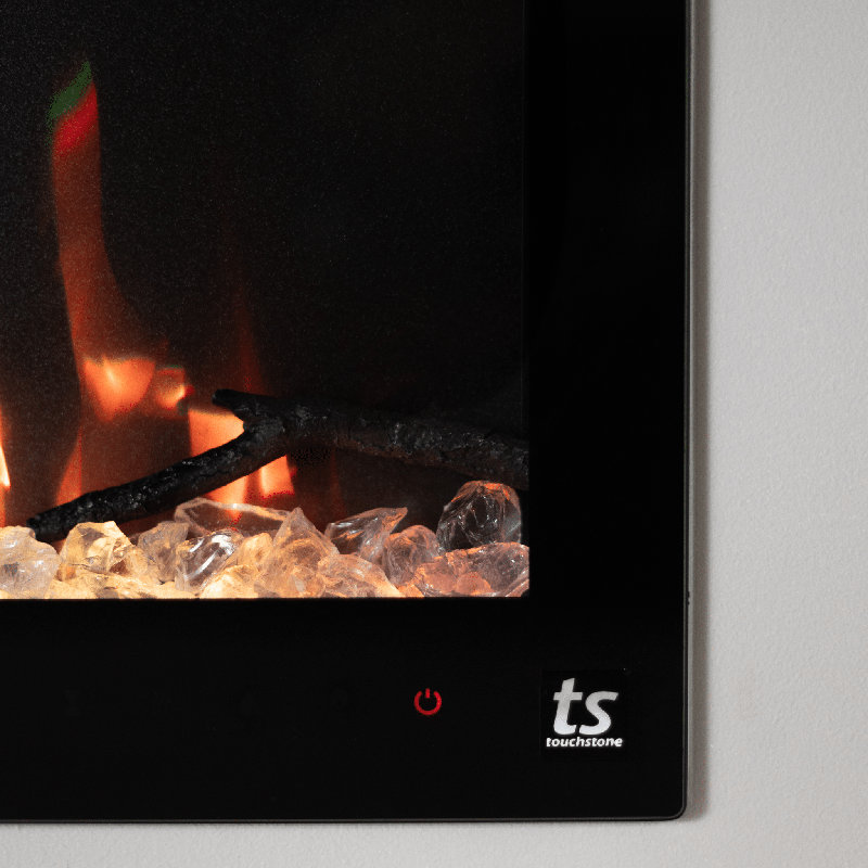 Sideline Fury Smart Electric Fireplace Recessed or Wall Mounted, 20" H x 50" W x 4.5" D