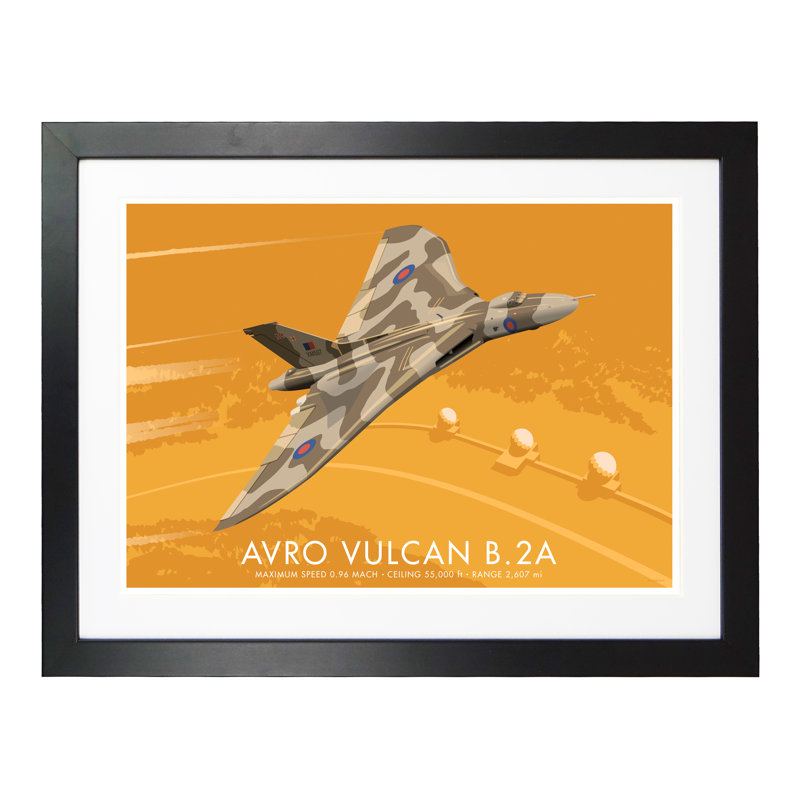 Avro Vulcan B.2A by Stephen Millership - Print, 33.5cm H x 43.5cm W x 2.2cm D, Black
