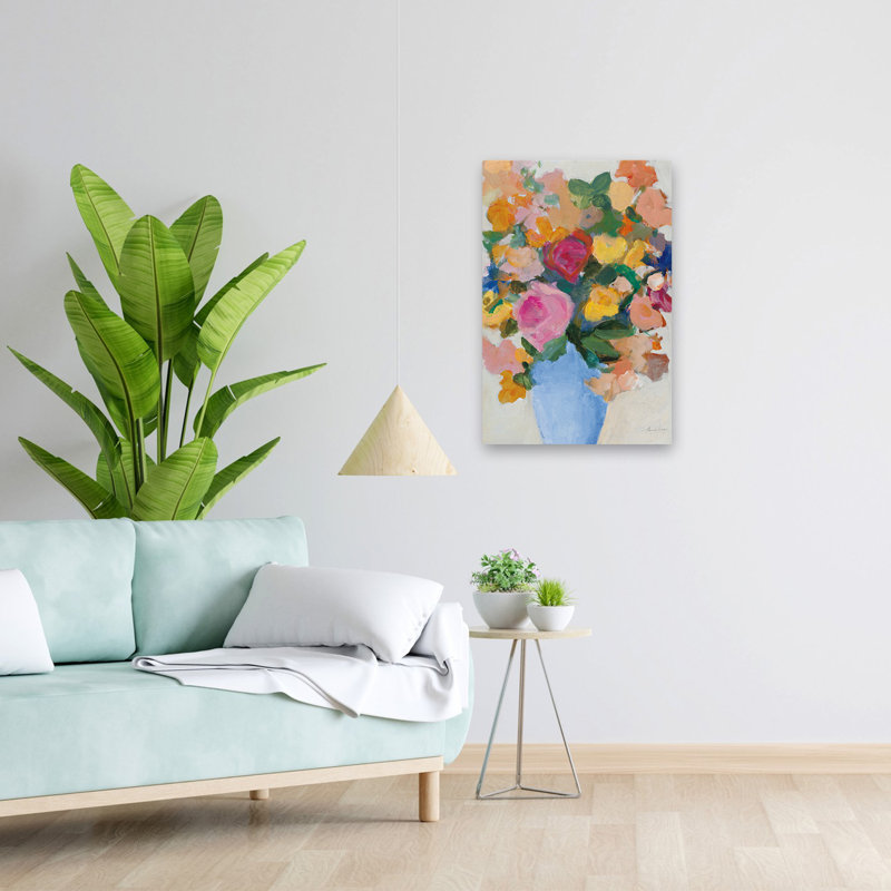 Summer Bounty - bouquet floral bleu, H 24 po x l 16 po