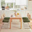 Ensemble de 4 chaises de salle à manger en rotin vert, chaises de cuisine modernes en bois de style Mid-Century, chaise de salle à manger en maille à dossier en filet, chaises design Cesca avec pieds en métal chromé-2028437263-2028437250
