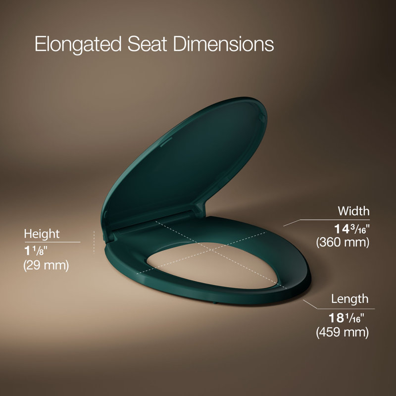 Glenbury Elongated Toilet Seat, Teal, Ready Latch