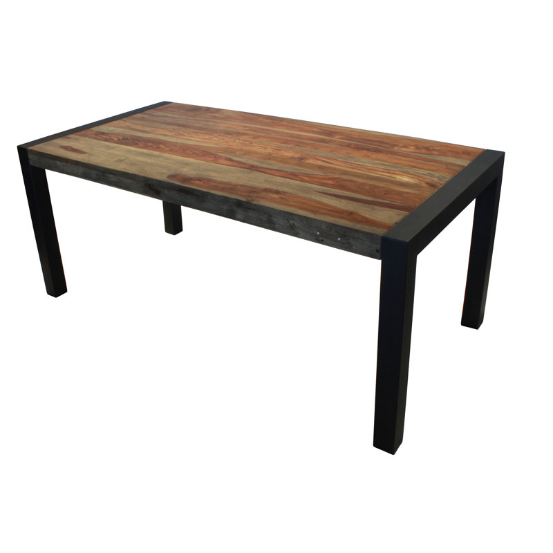 Table de salle à manger Shameka, Bois de sheesham gris