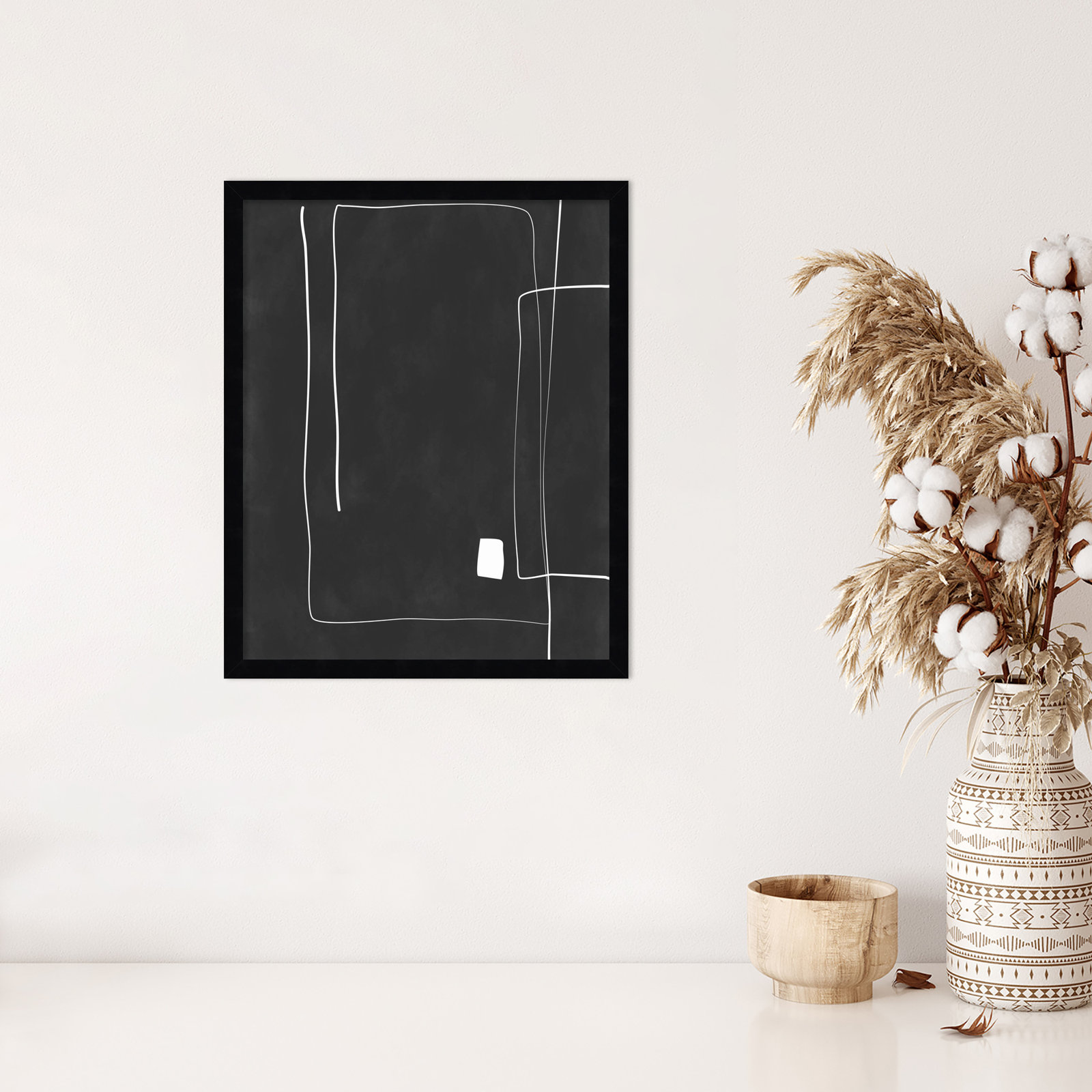 Iveta "Black and White 36" Print, Black, 21" H x 17" W