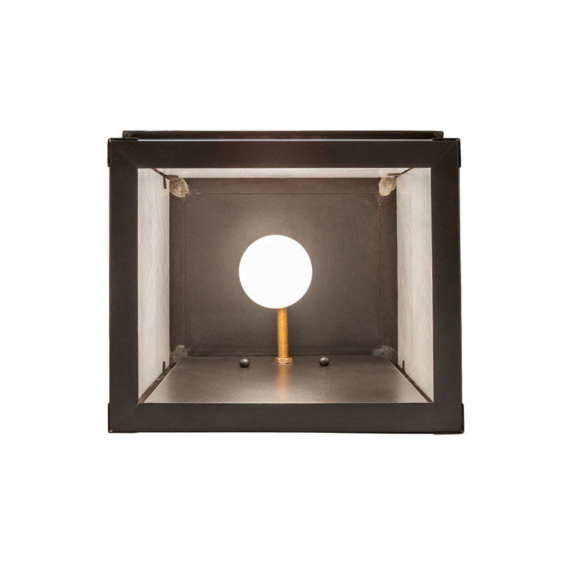 1 - Light Flush Mounted Sconce, White, Craftsman Brown