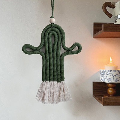 Macrame Hand Woven Wall Hanging Cactus Tapestry