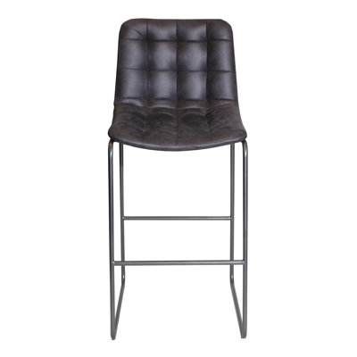 Upholstered Counter Stool with Metal Frame