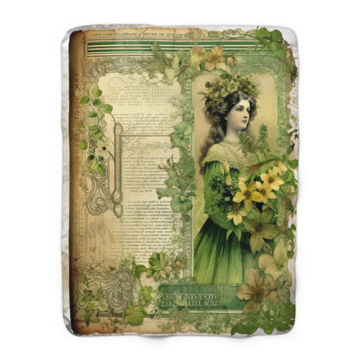 Verdant Elegance Escape - couverture en sherpa de qualité supérieure 1 pièce - reproduction d'art luxueuse