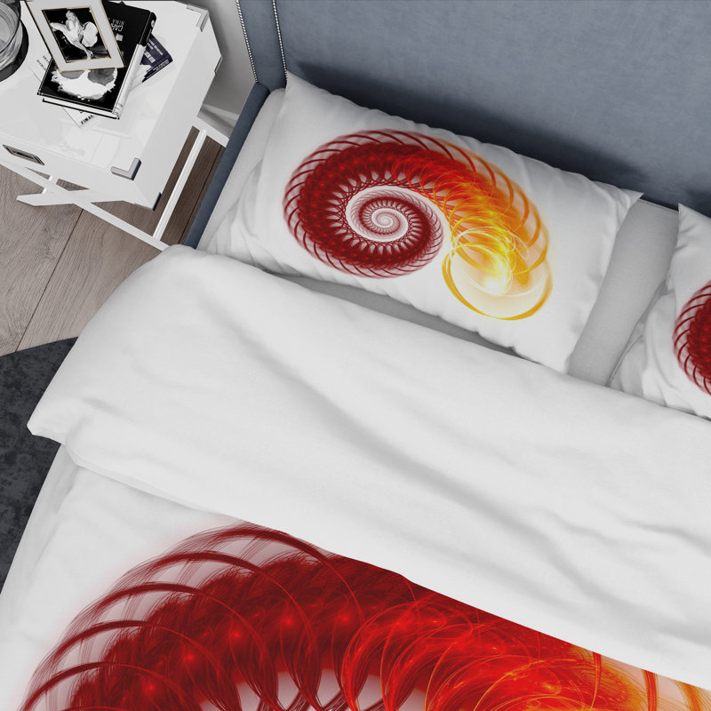Ensemble de housse de couette Spiral Bright, Housse de couette simple + 1 taie décorative stan