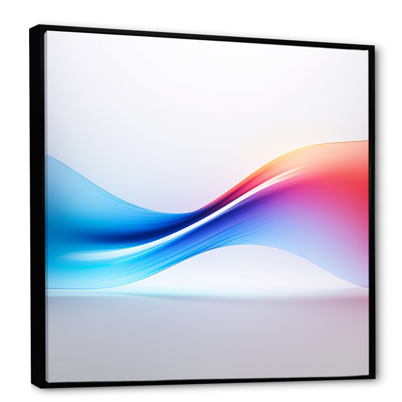«Blue Prism Pulse I - Rainbow», reproduction d'art sur toile, Cadre flottant noir, H 24 po x l 24 po x P 1 po