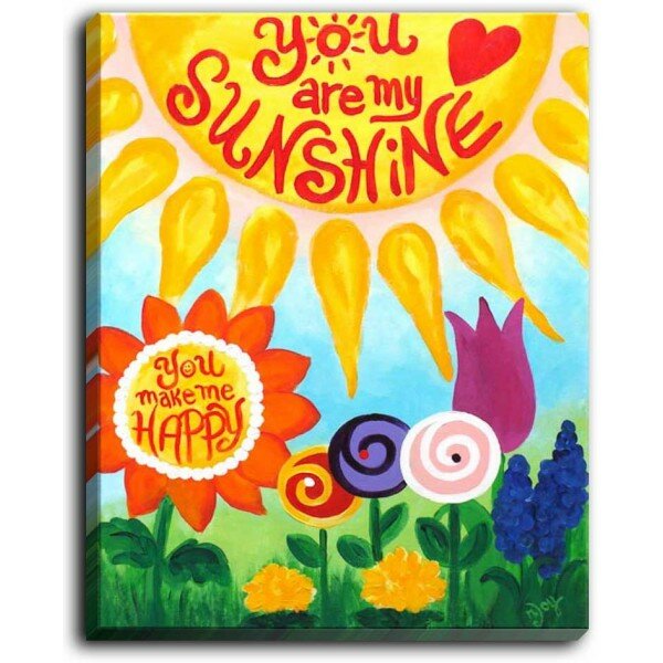 Harriet Bee You Are My Sunshine Floral Painting Print on Wrapped