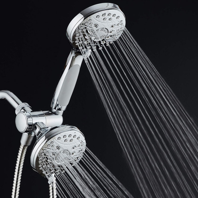 3-Way Luxury Shower System: 48-Mode Rain & Handheld Heads, 6Ft Stainless Hose