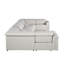 Canapé modulaire en forme de U inclinable électrique en cuir italien clair gris clair avec huit consoles