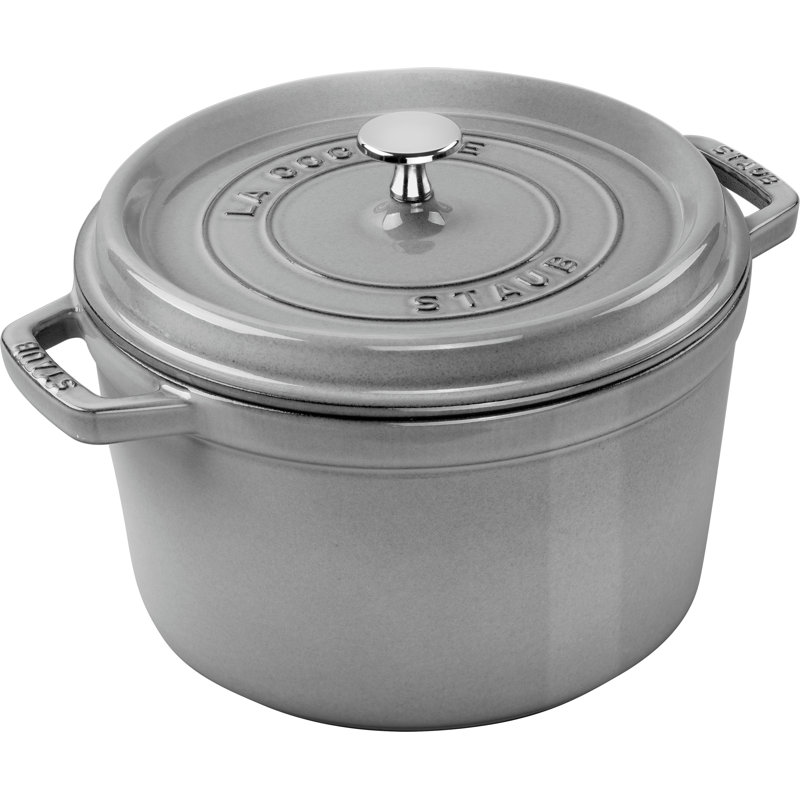 Staub Cast Iron 5-qt Tall Cocotte, Silver